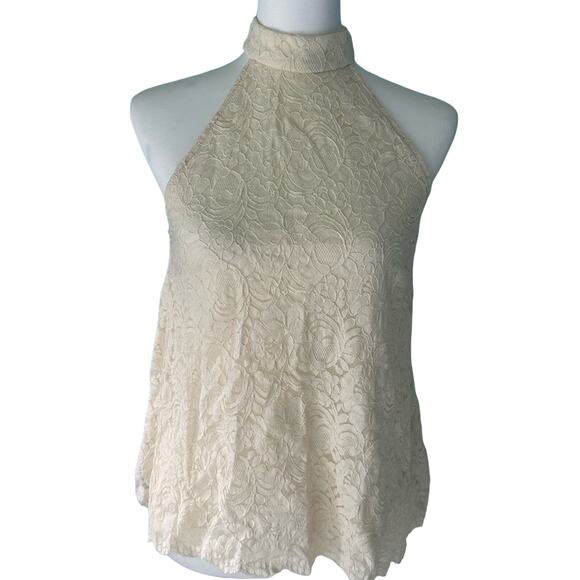 Altar'd State Tops - Altar'd State Off White Lacey Halter top Size M